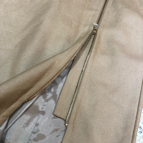 J. Crew 100% Wool Zip Pencil Skirt in Tan 2 - Picture 4 of 11